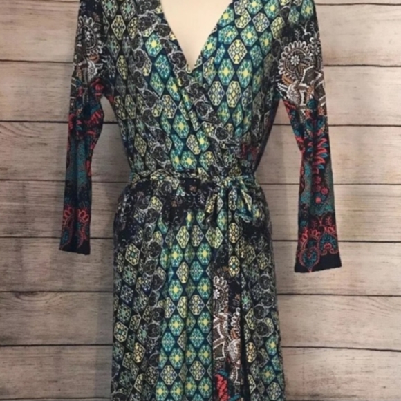 TUA ✴️BOHO MOROCCAN PRINT MULTI COLOR MAXI DRESS - Picture 3 of 10